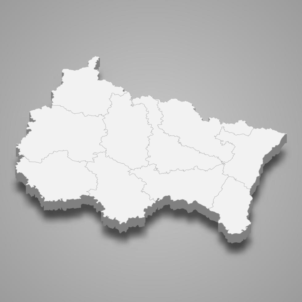 3d map region of France vector