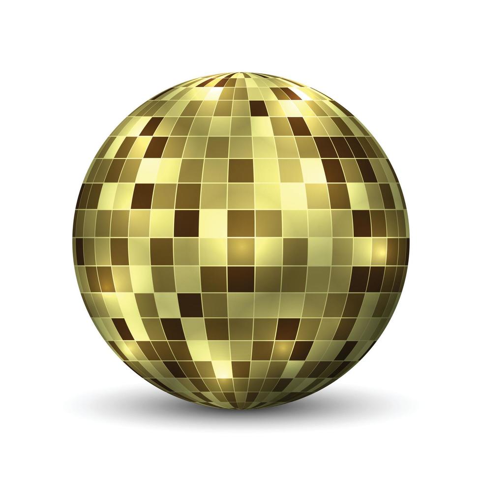 Mirror disco ball isolated. vector