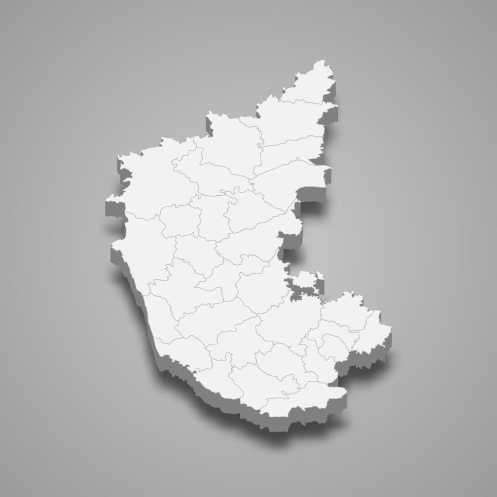 3d map state of India vector