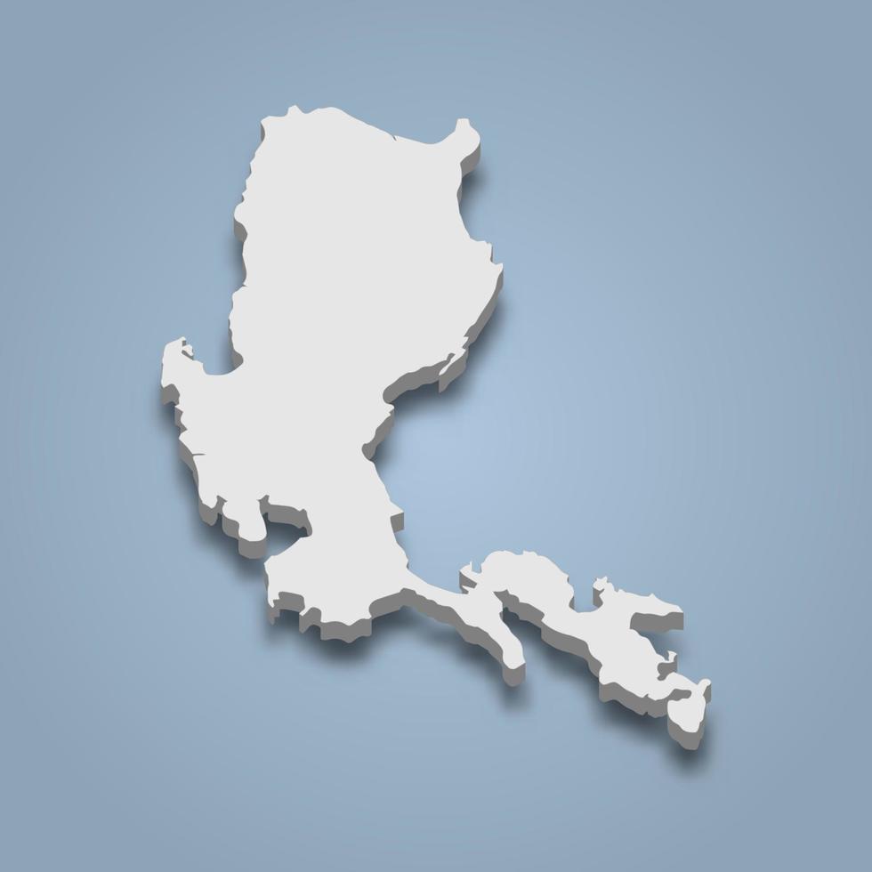 3d isometric map of Luzon is an island in Philippines vector