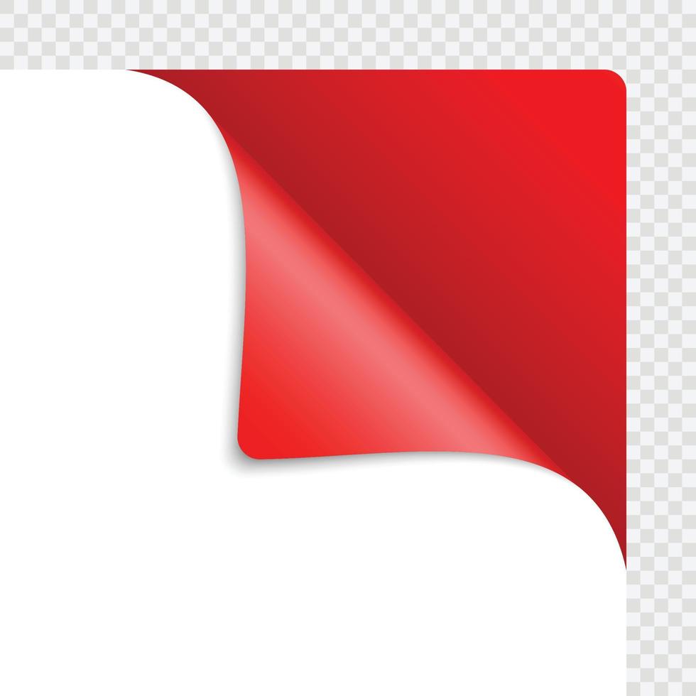 Curled corner of paper with shadow vector