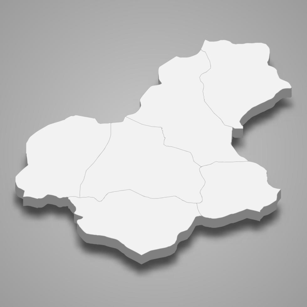 3d isometric map of Karabuk is a province of Turkey vector