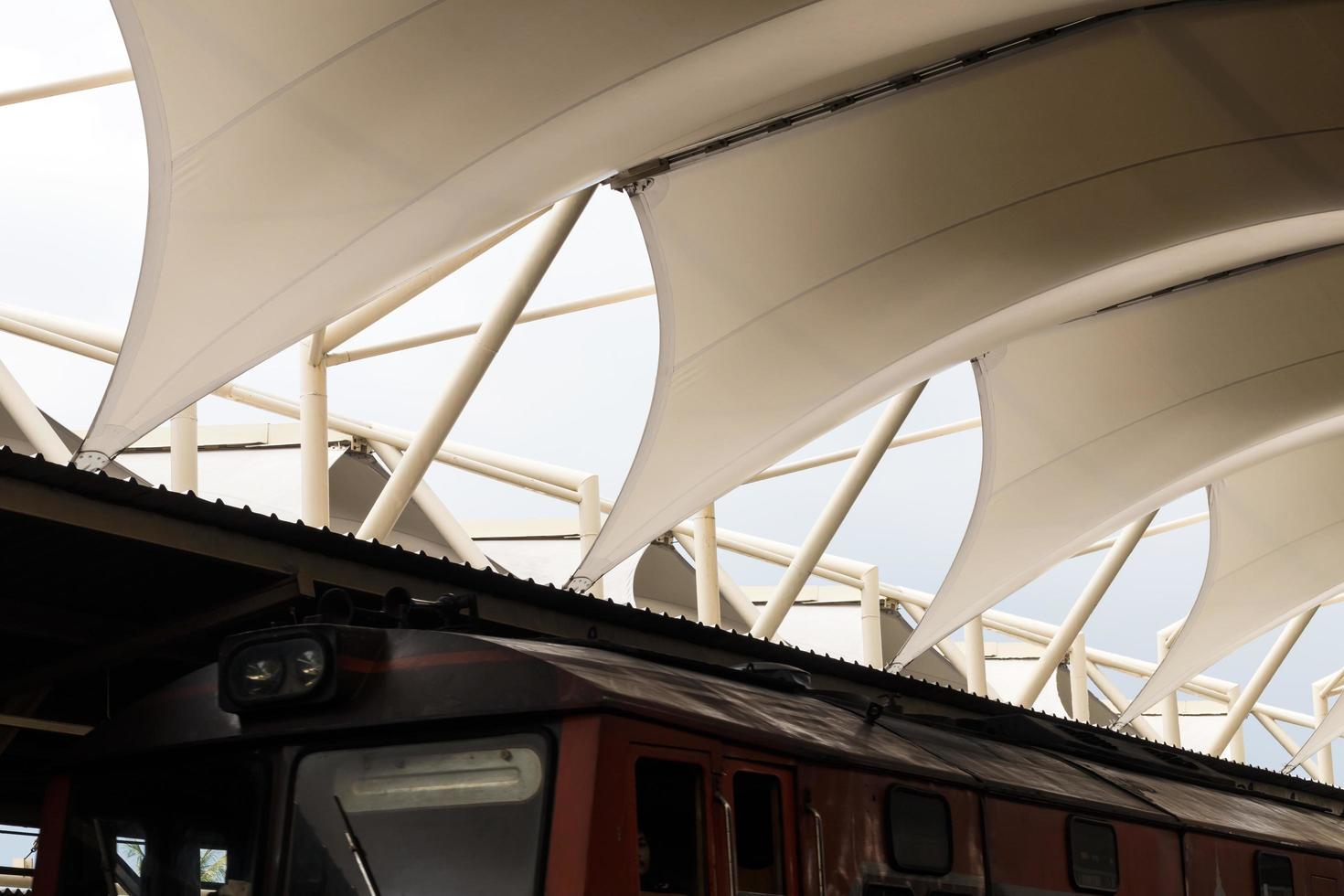 Under the roof of the train station. photo