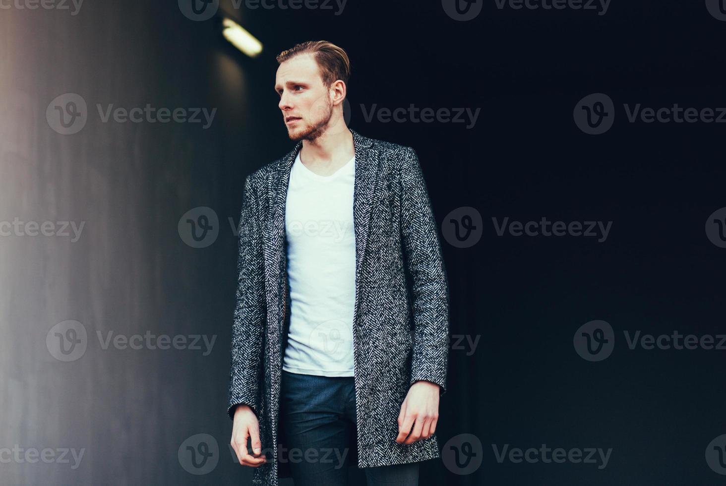 man with modern hairstyle photo