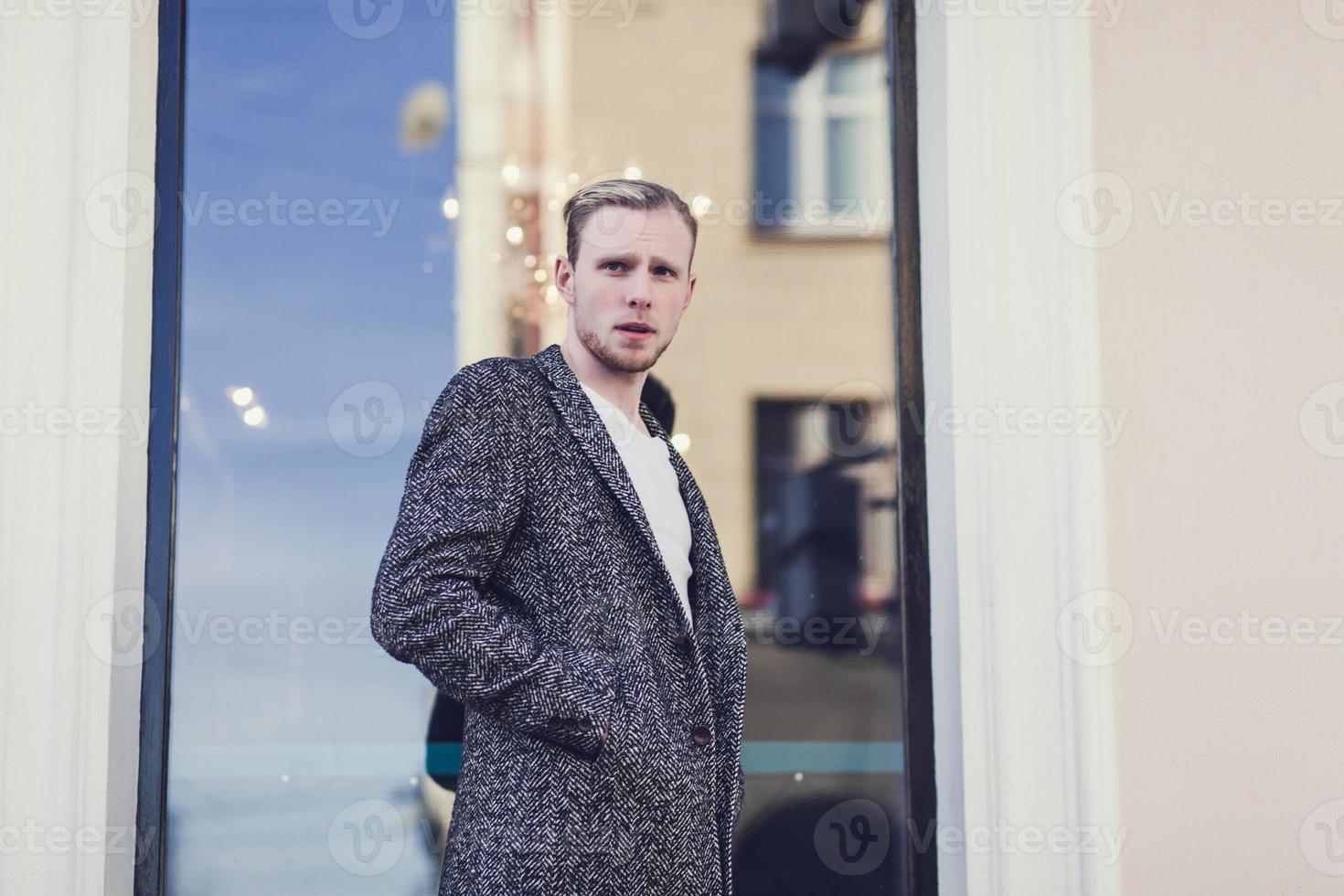 Handsome man in city photo