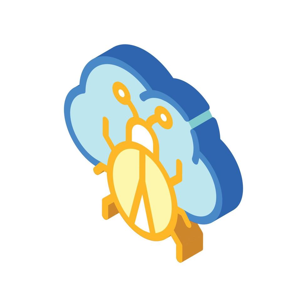 cloud virus isometric icon vector symbol illustration