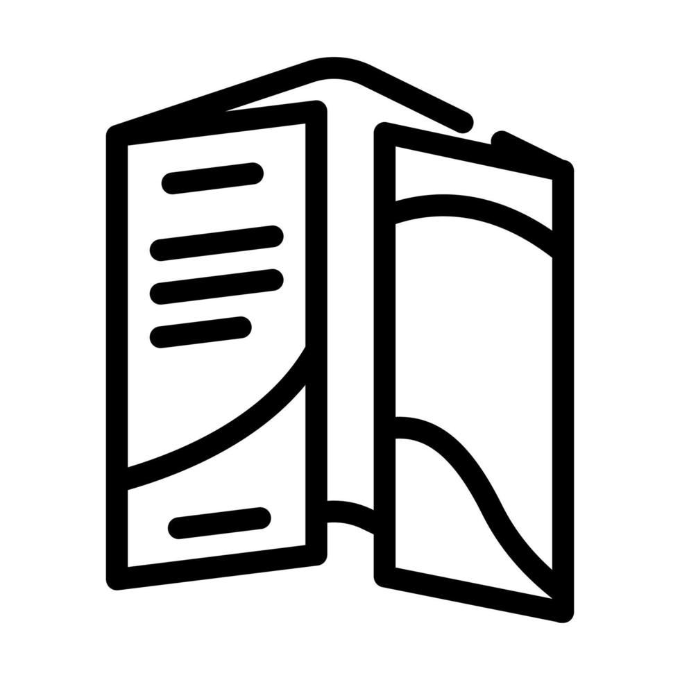 línea de ilustración de vector de icono de línea de folleto de papel