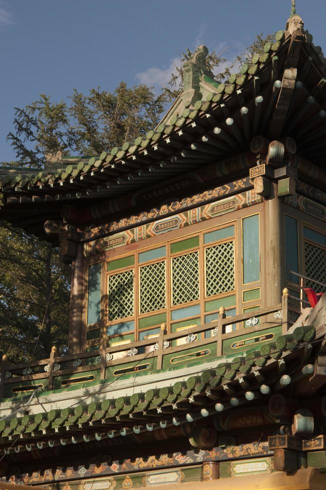 Close up of Gandantegchinlen Monastery with afternoon light. Ulan Bator, Mongolia photo