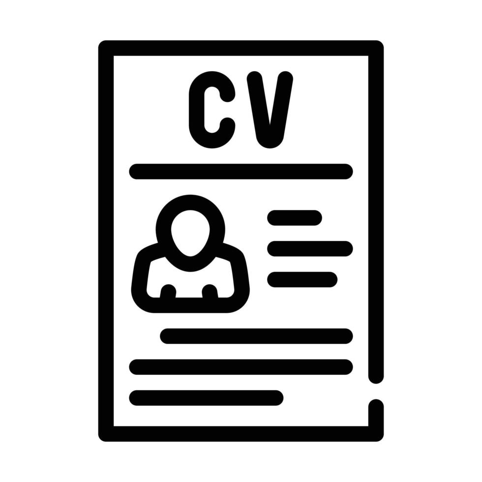 curriculum vitae cv línea icono vector ilustración