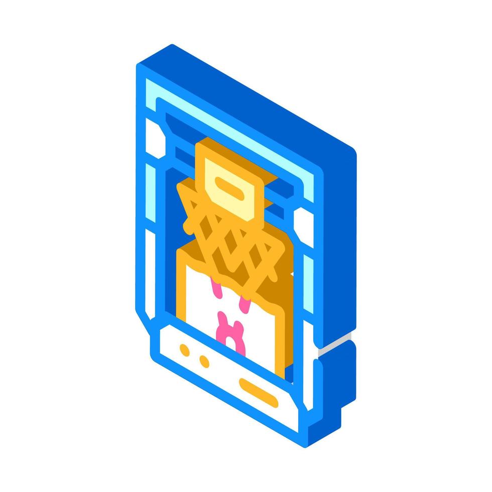 based on stereolithography 3d printer isometric icon vector illustration