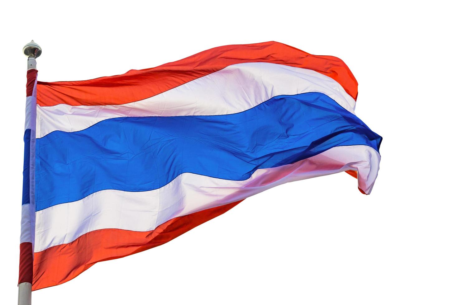 The flag of Thailand with 3 colors red, white, blue photo