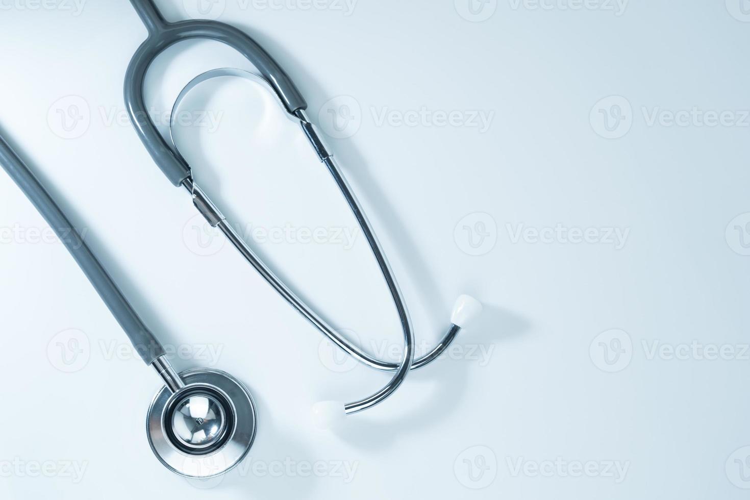 Stethoscope for doctor checkup in health medical laboratory photo