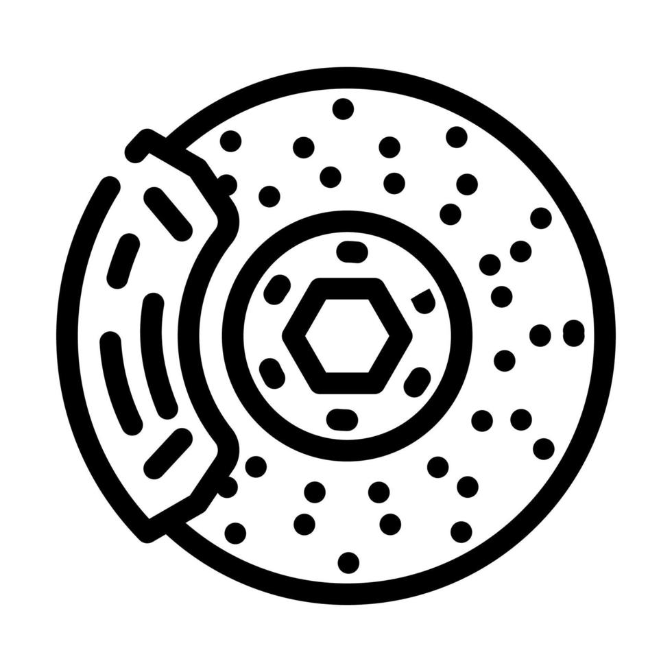 brake disk car line icon vector illustration