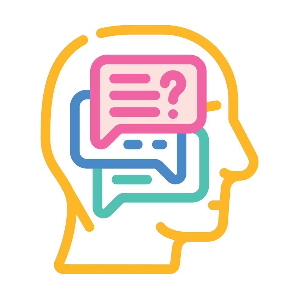 discussion in head color icon vector illustration