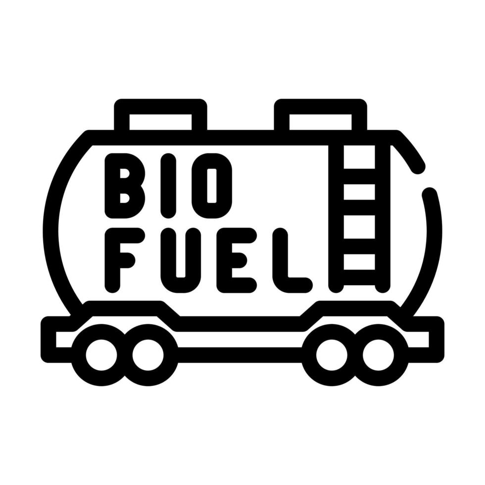 Ilustración de vector de icono de línea de biocombustible de vagón de ferrocarril