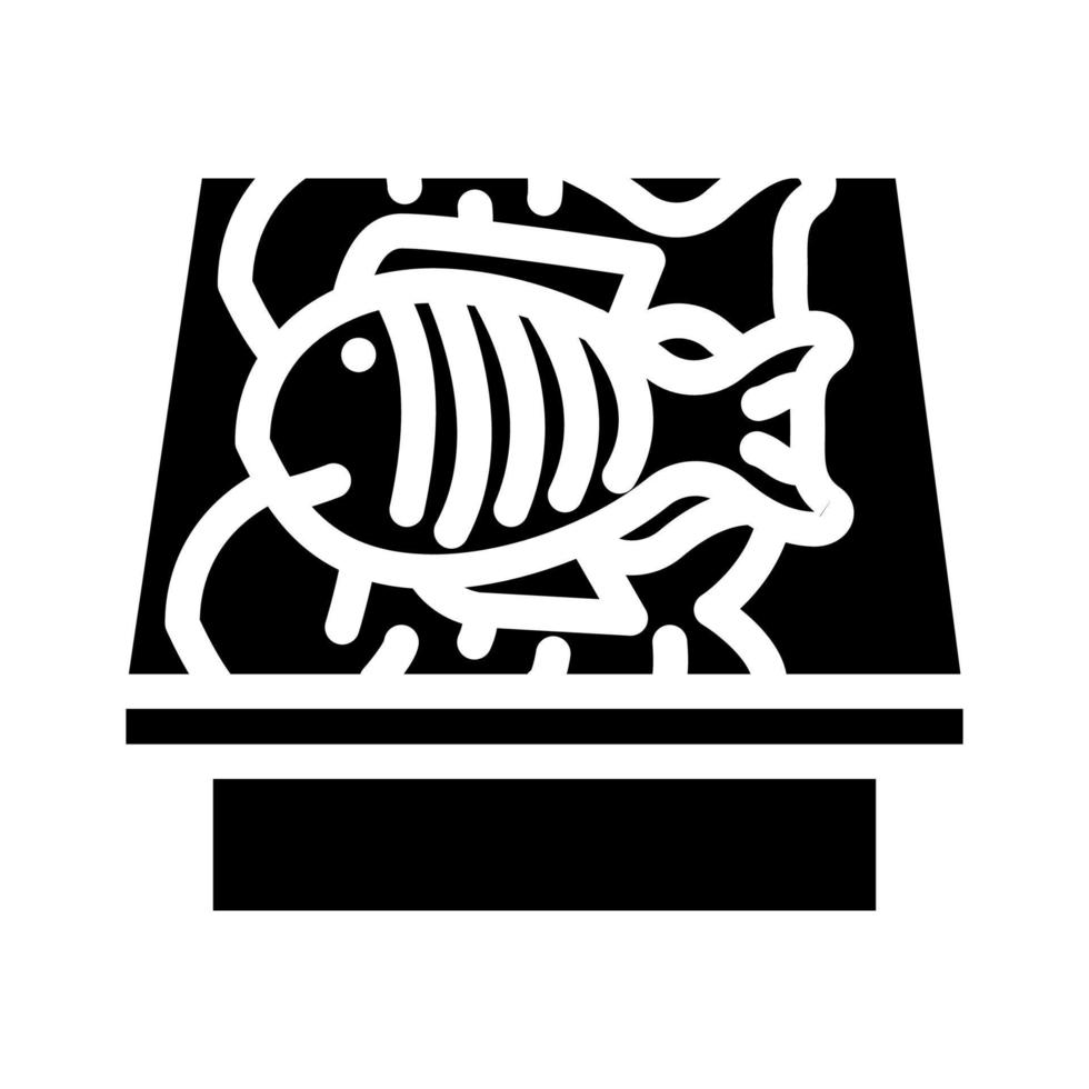 showcase with fish glyph icon vector illustration