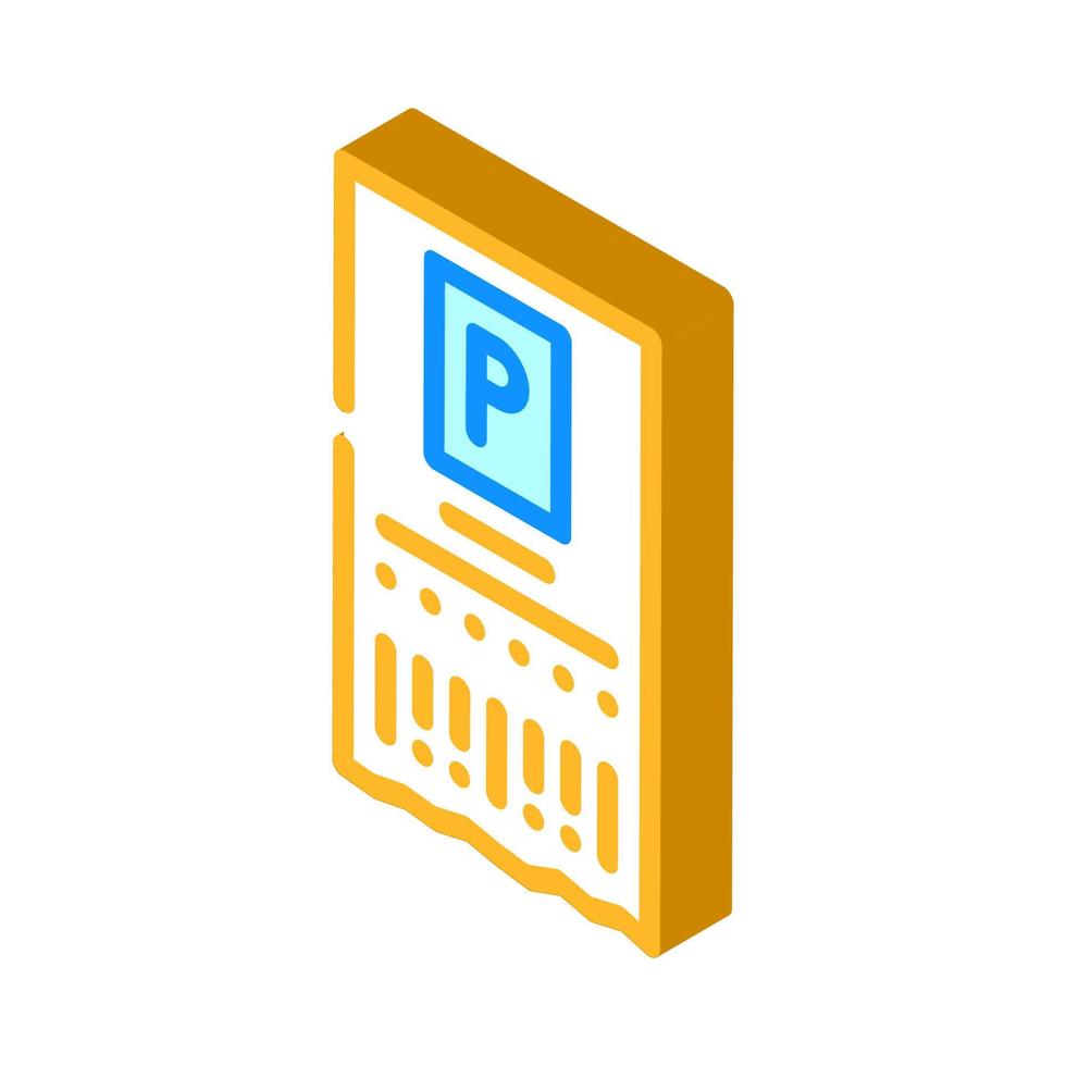 ticket parking isometric icon vector illustration