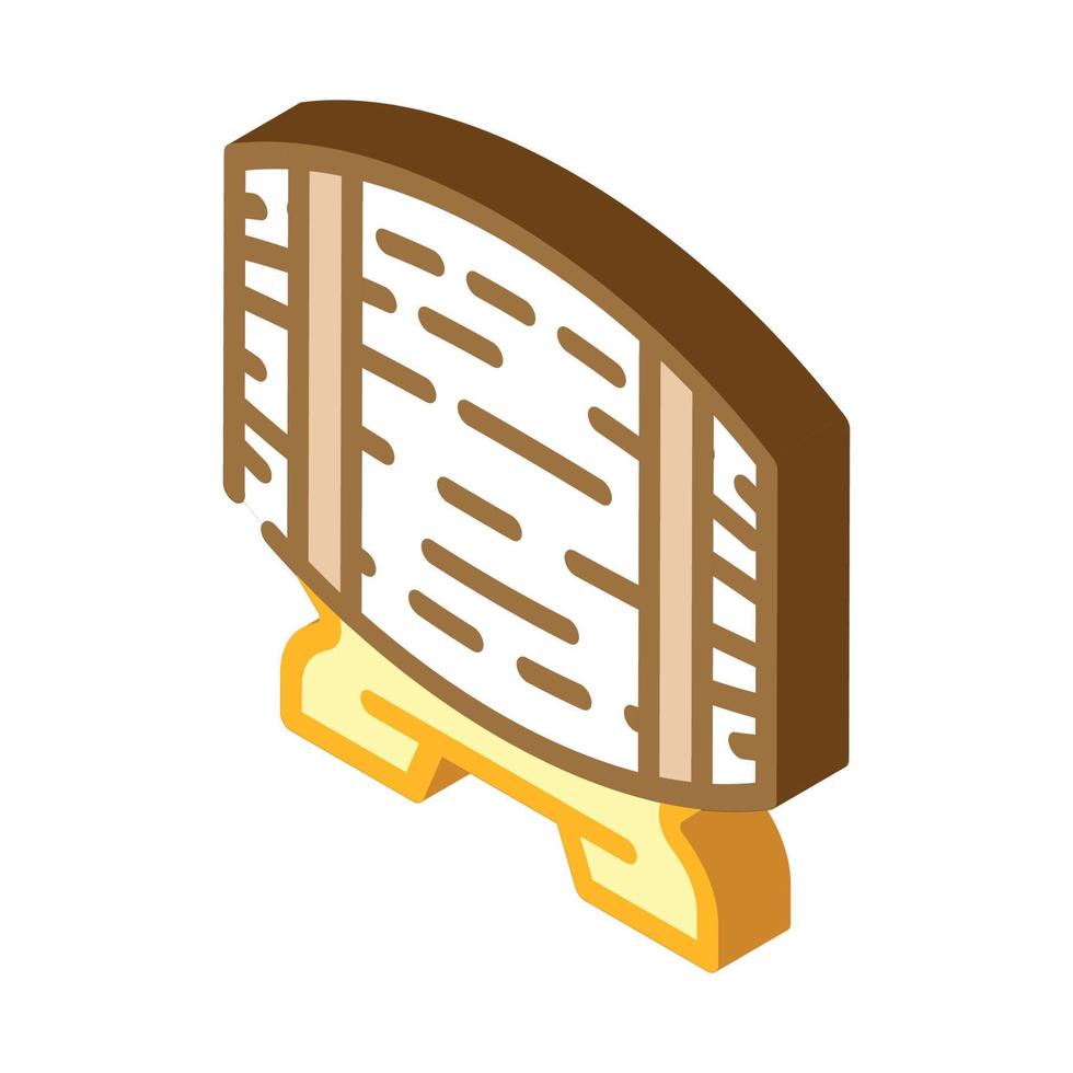 wooden barrel isometric icon vector illustration