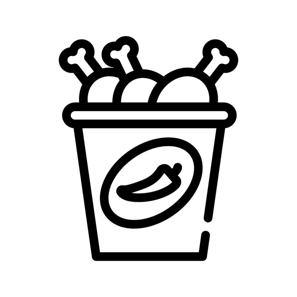pollo picante línea icono vector ilustración negro