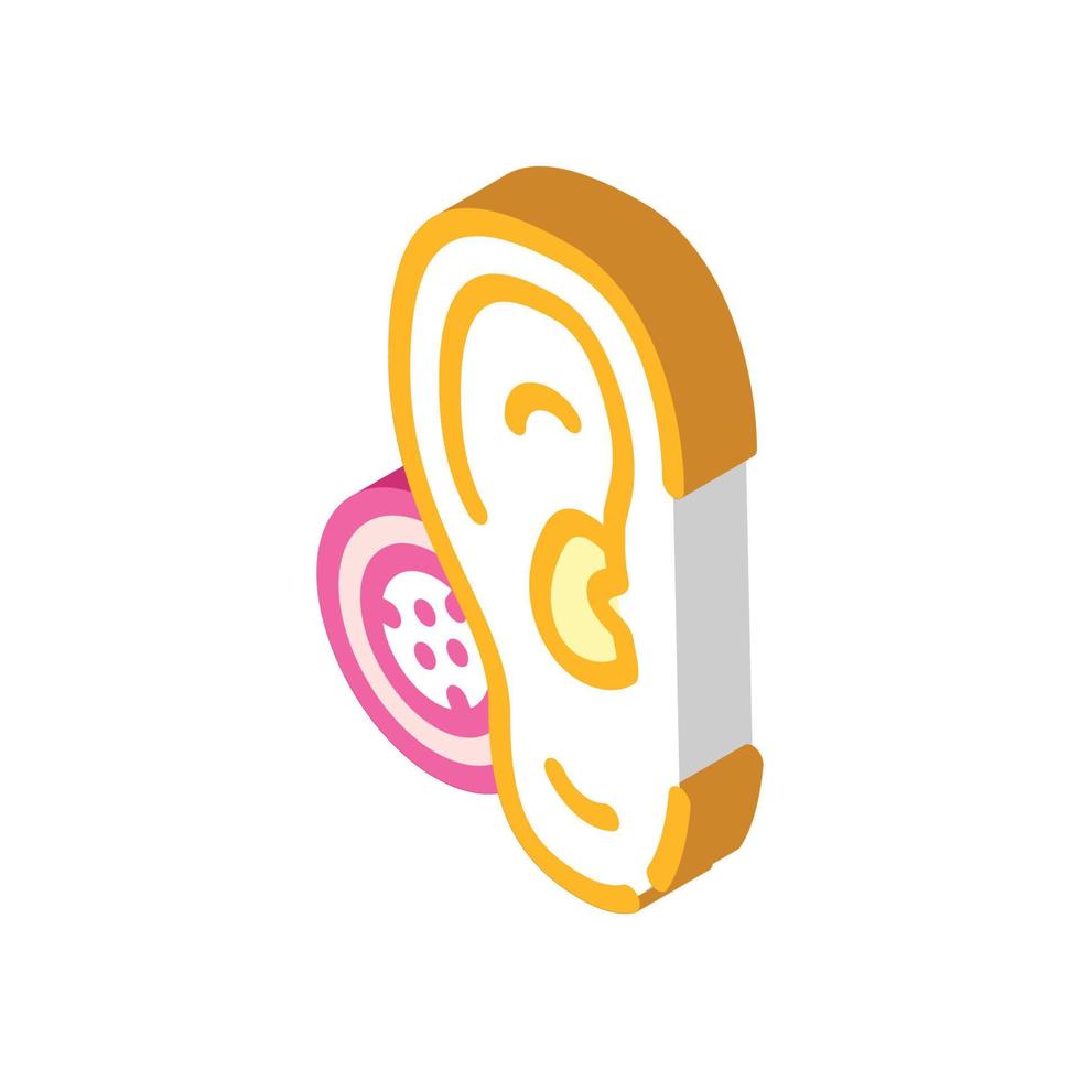 bone conduction hearing aid isometric icon vector illustration