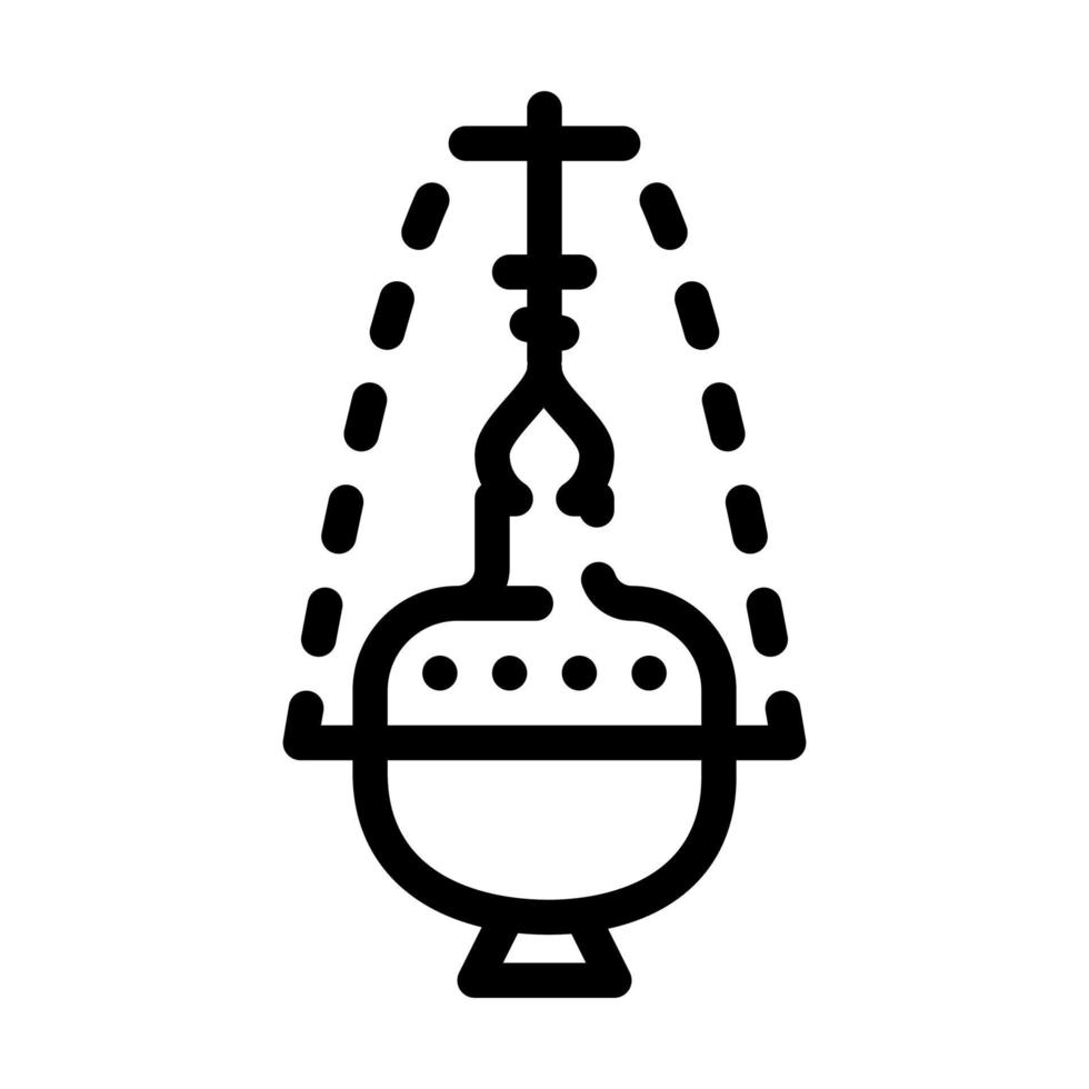 censer priest line icon vector illustration black