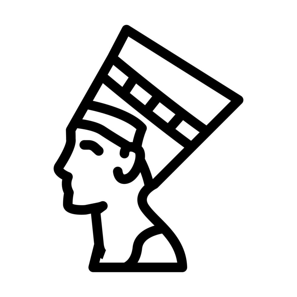 nefertiti egypt queen line icon vector illustration