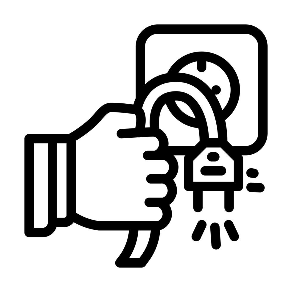 unplug socket line icon vector illustration