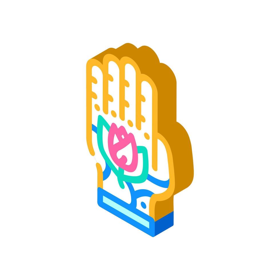 tattoo on hand isometric icon vector illustration