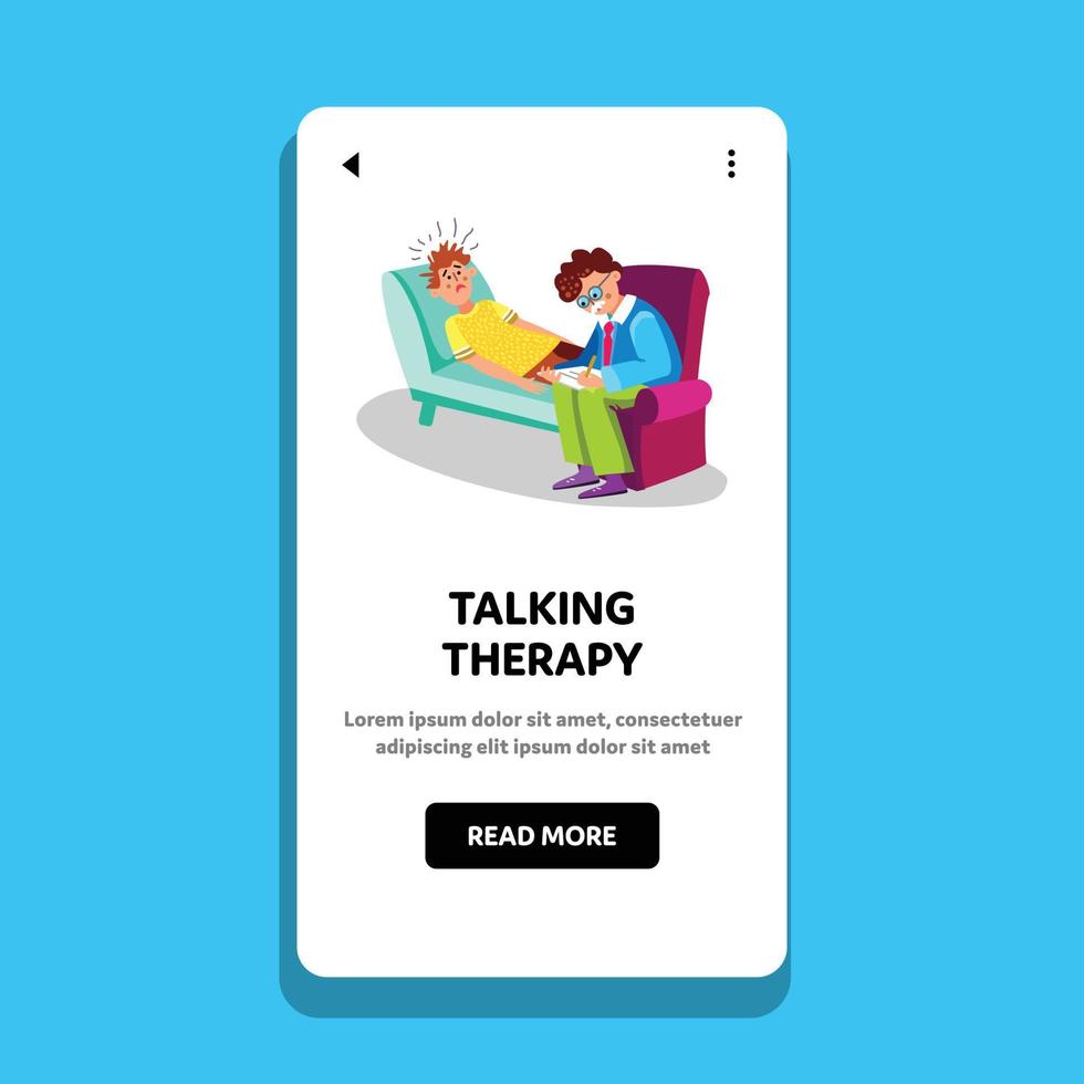 Talking Therapy Session Psychiatry Cabinet Vector Illustration