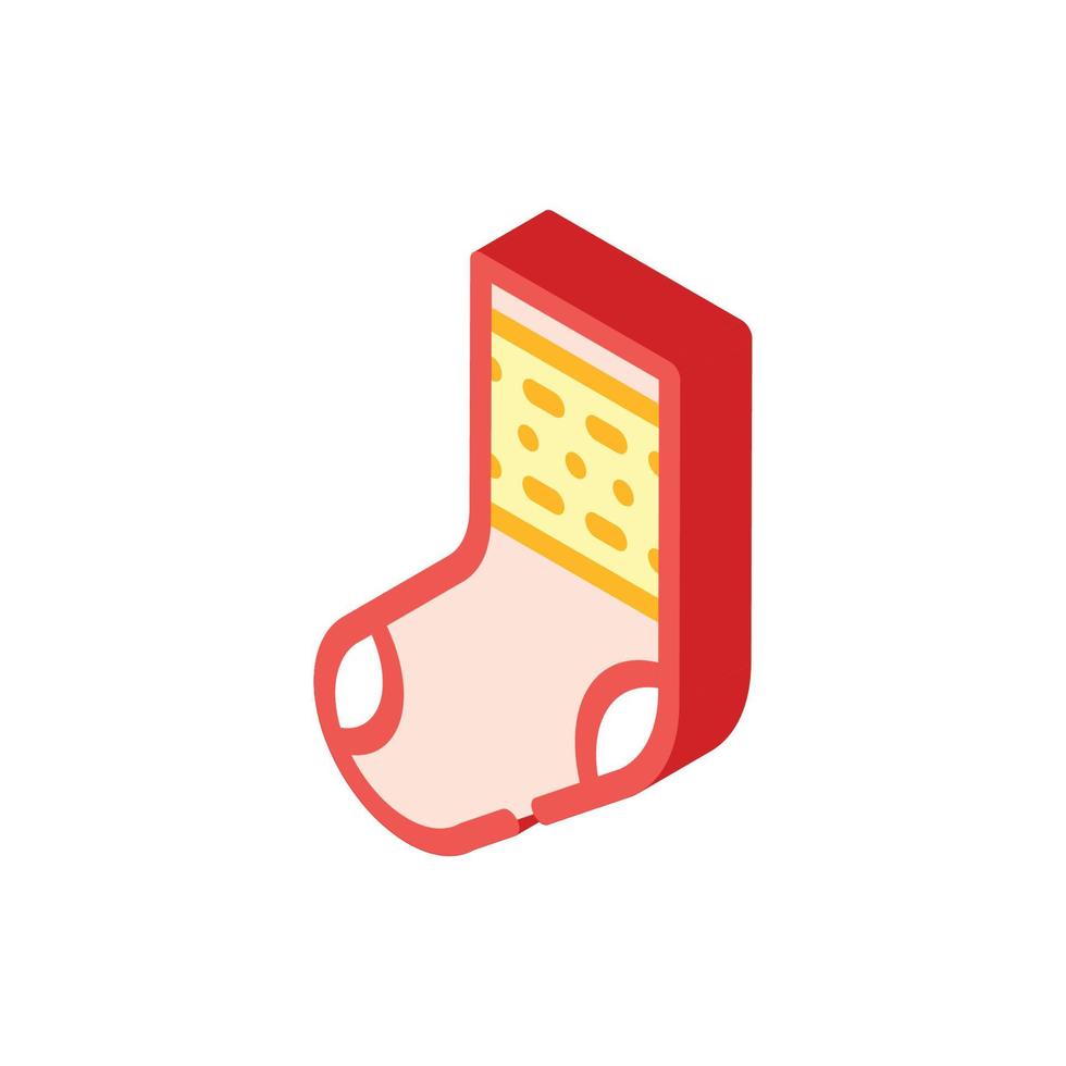 sock foot clothes isometric icon vector illustration