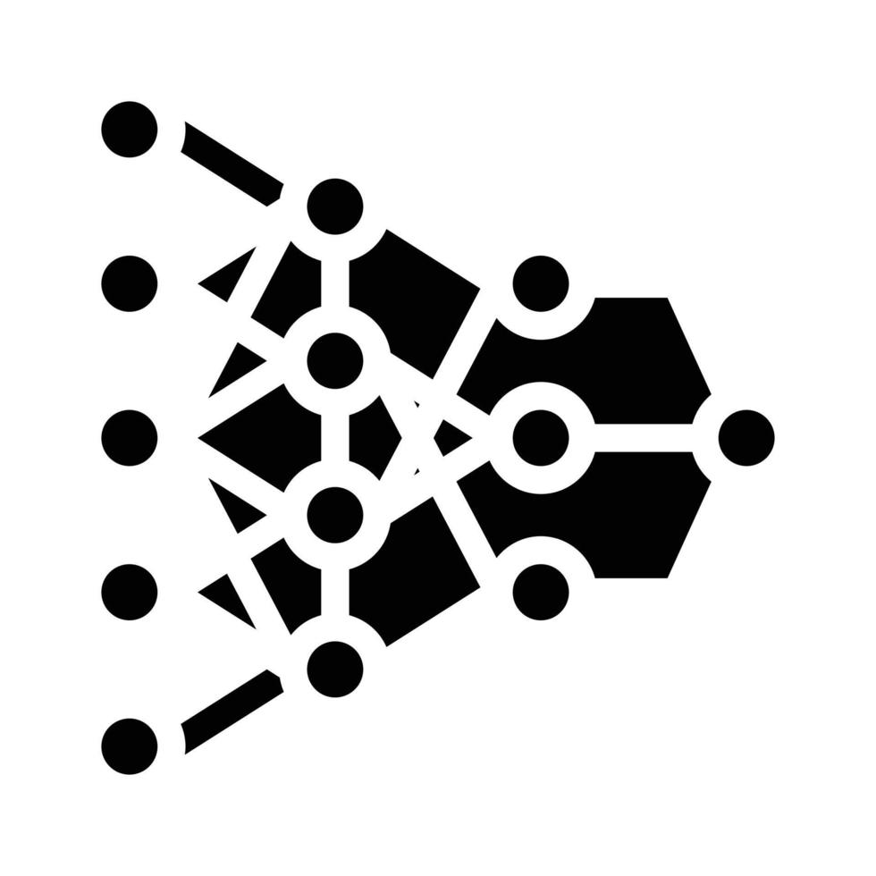 program hierarchy artificial intelligence glyph icon vector illustration