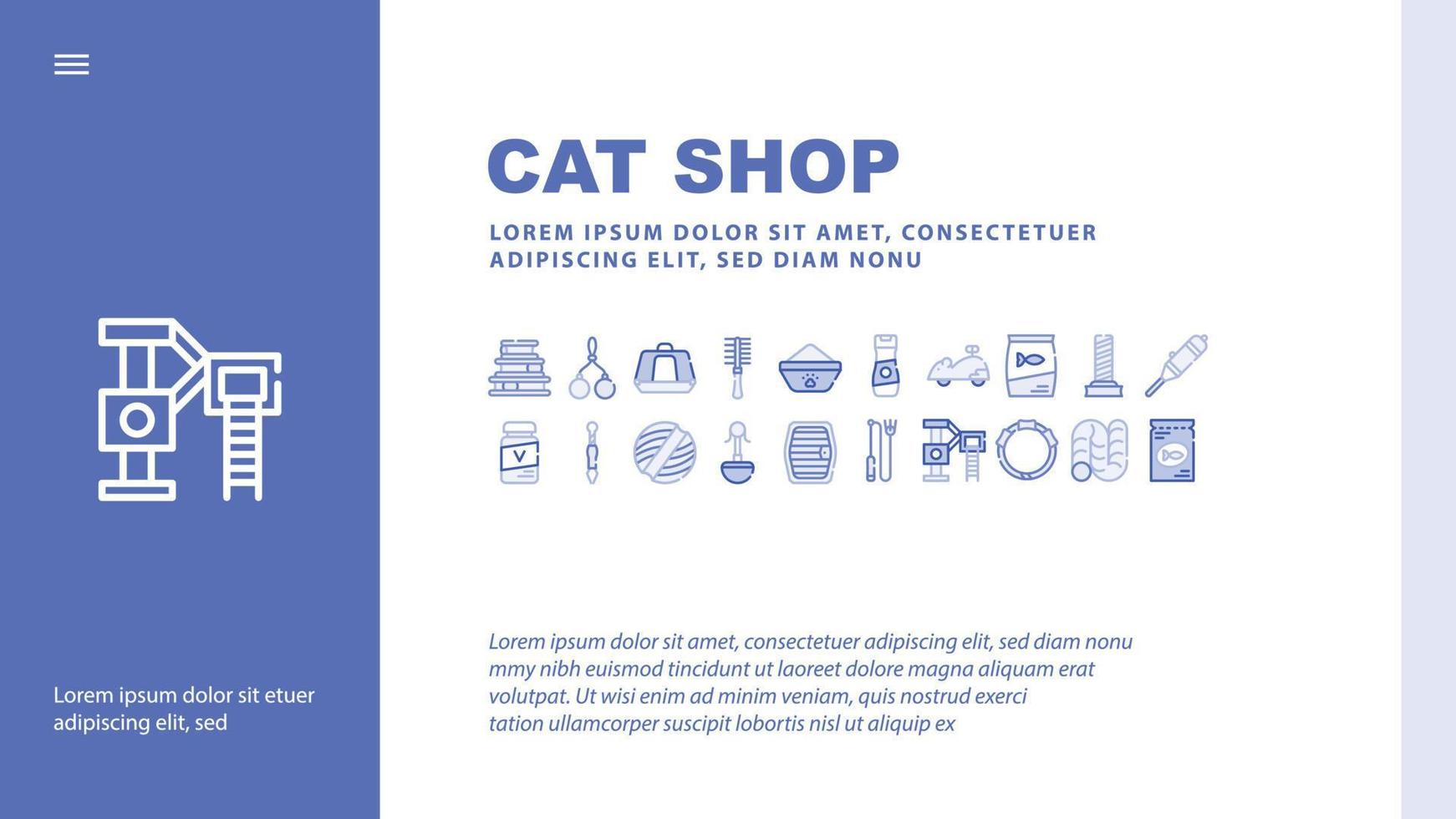 Cat Market Accessory Landing Header Vector