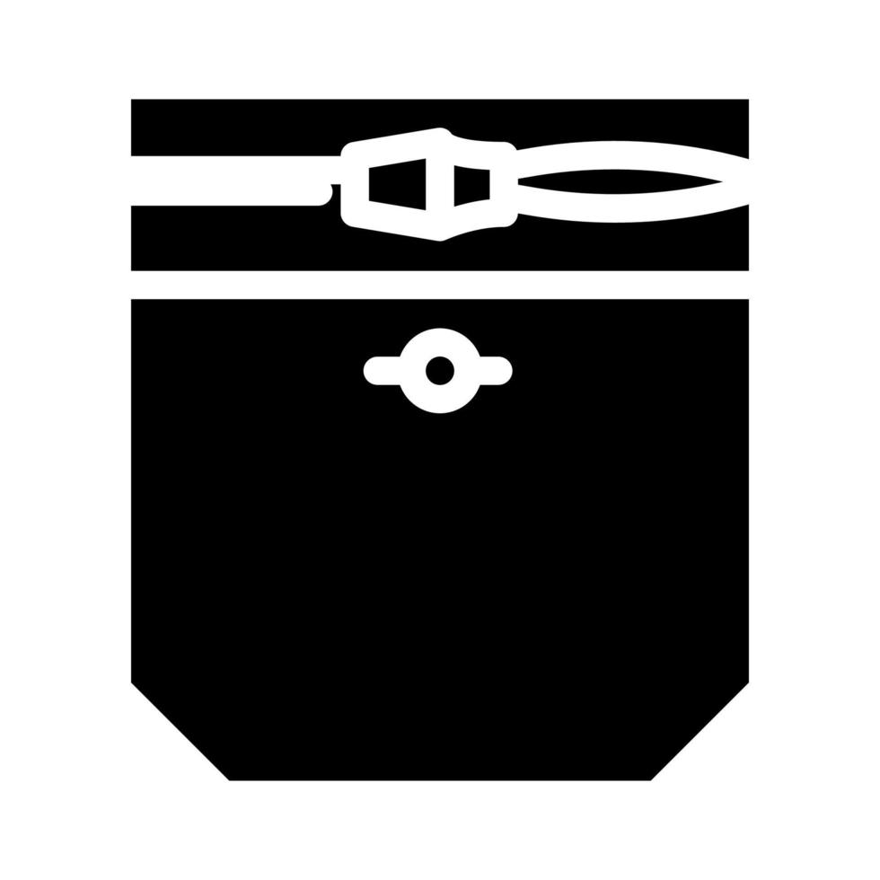 ilustración de vector de icono de glifo de bolsillo de bloqueo de cremallera