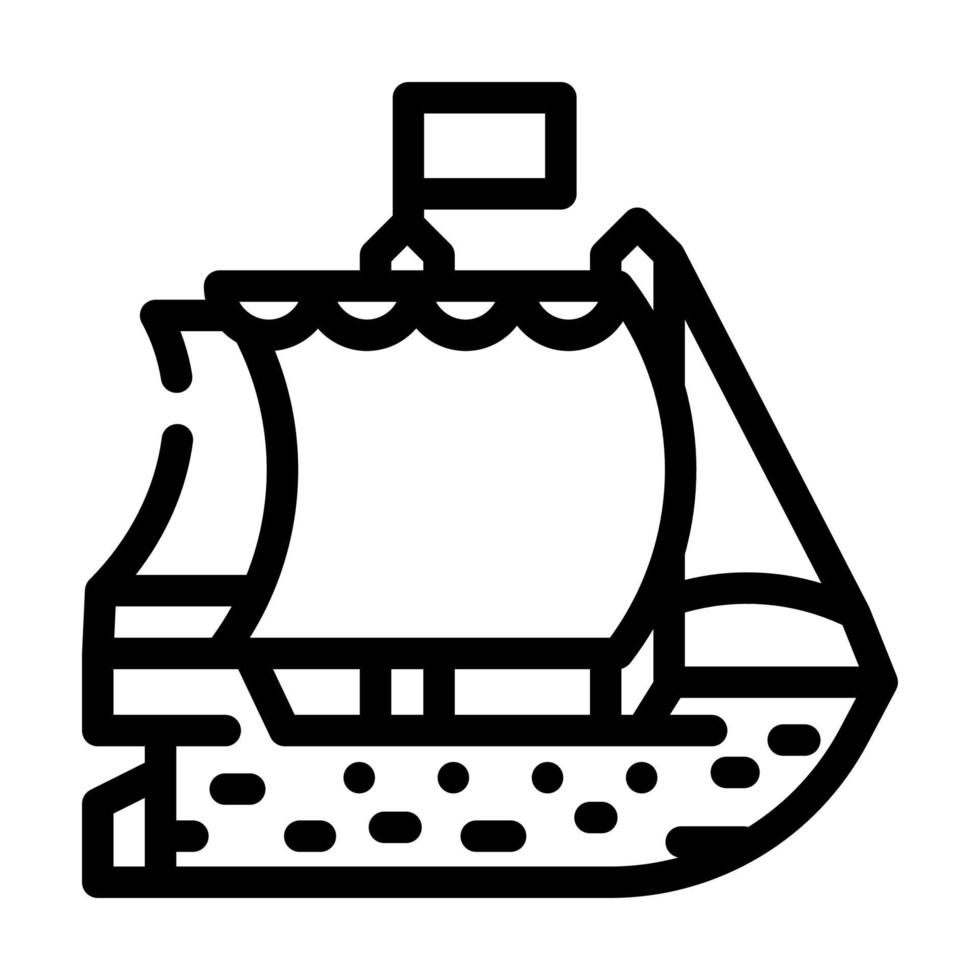 ship pirate line icon vector illustration