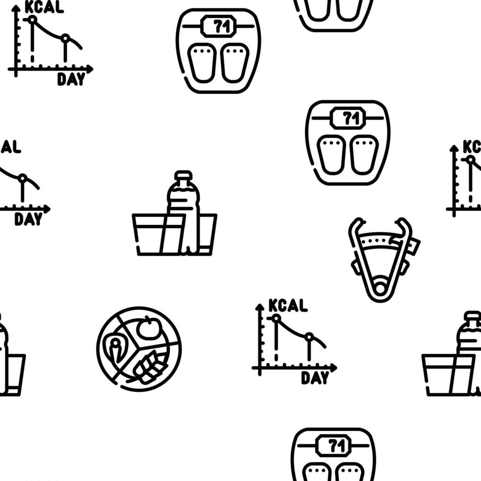 Diet Products And Tool Vector Seamless Pattern