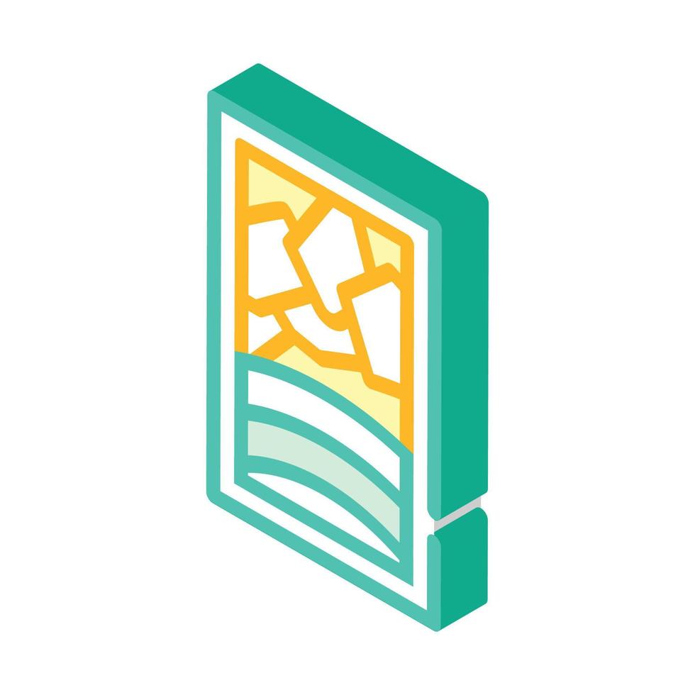 stained glass isometric icon vector sign illustration