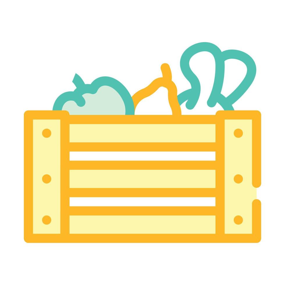 vegetables box color icon vector flat illustration