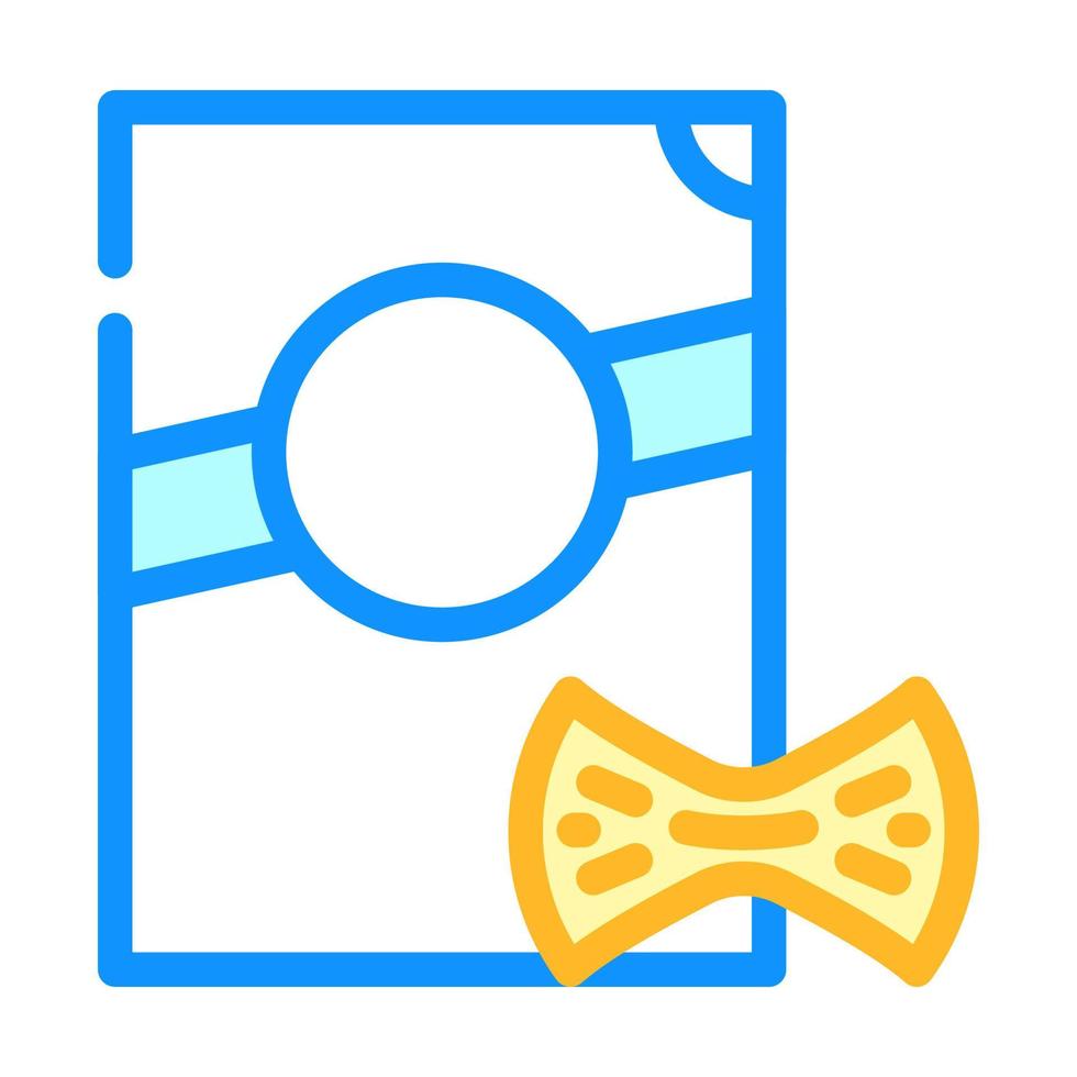 farfalle pasta color icon vector illustration