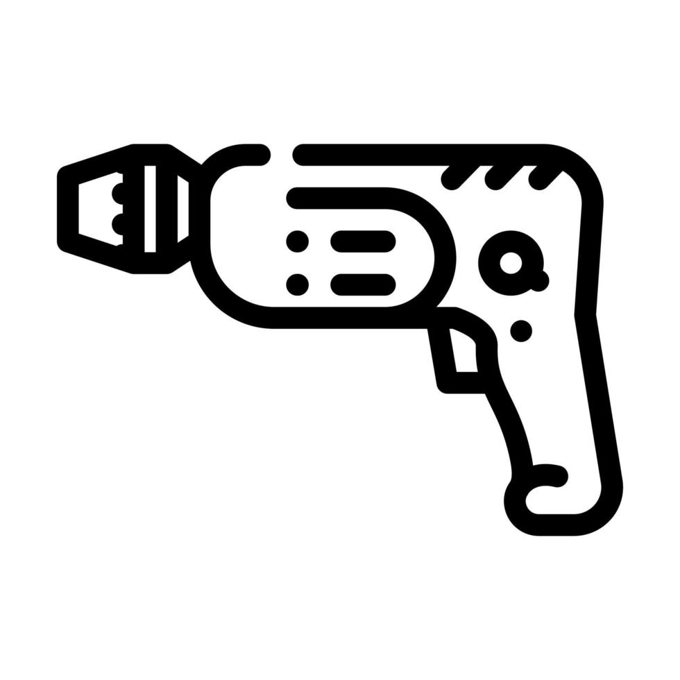 drill tool line icon vector illustration black