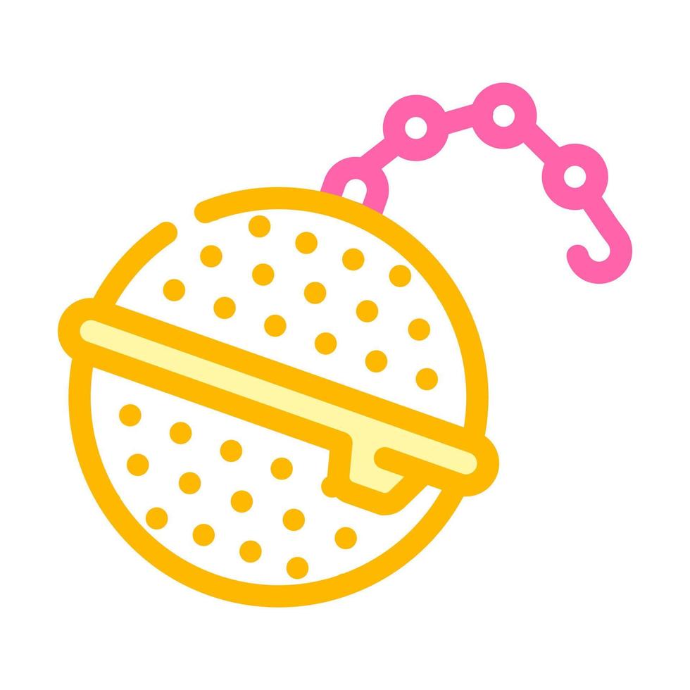 strainer on chain tea color icon vector illustration