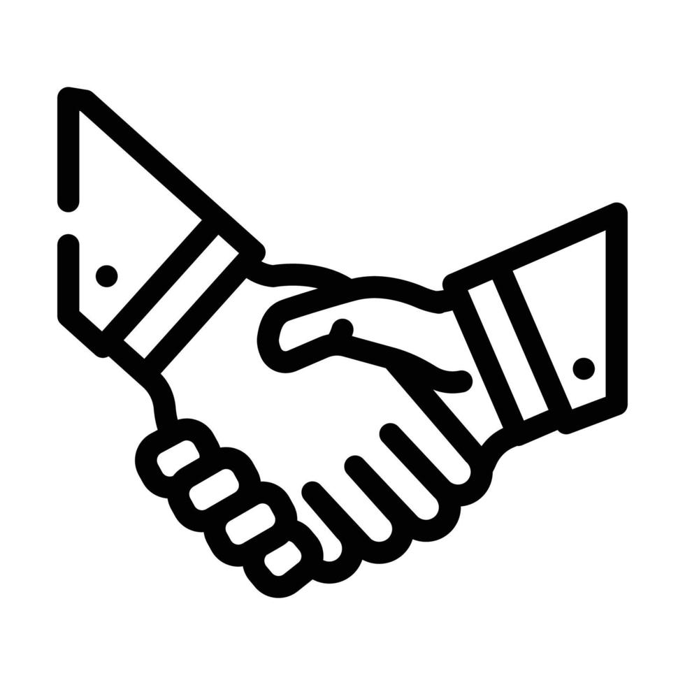 handshake partners line icon vector illustration