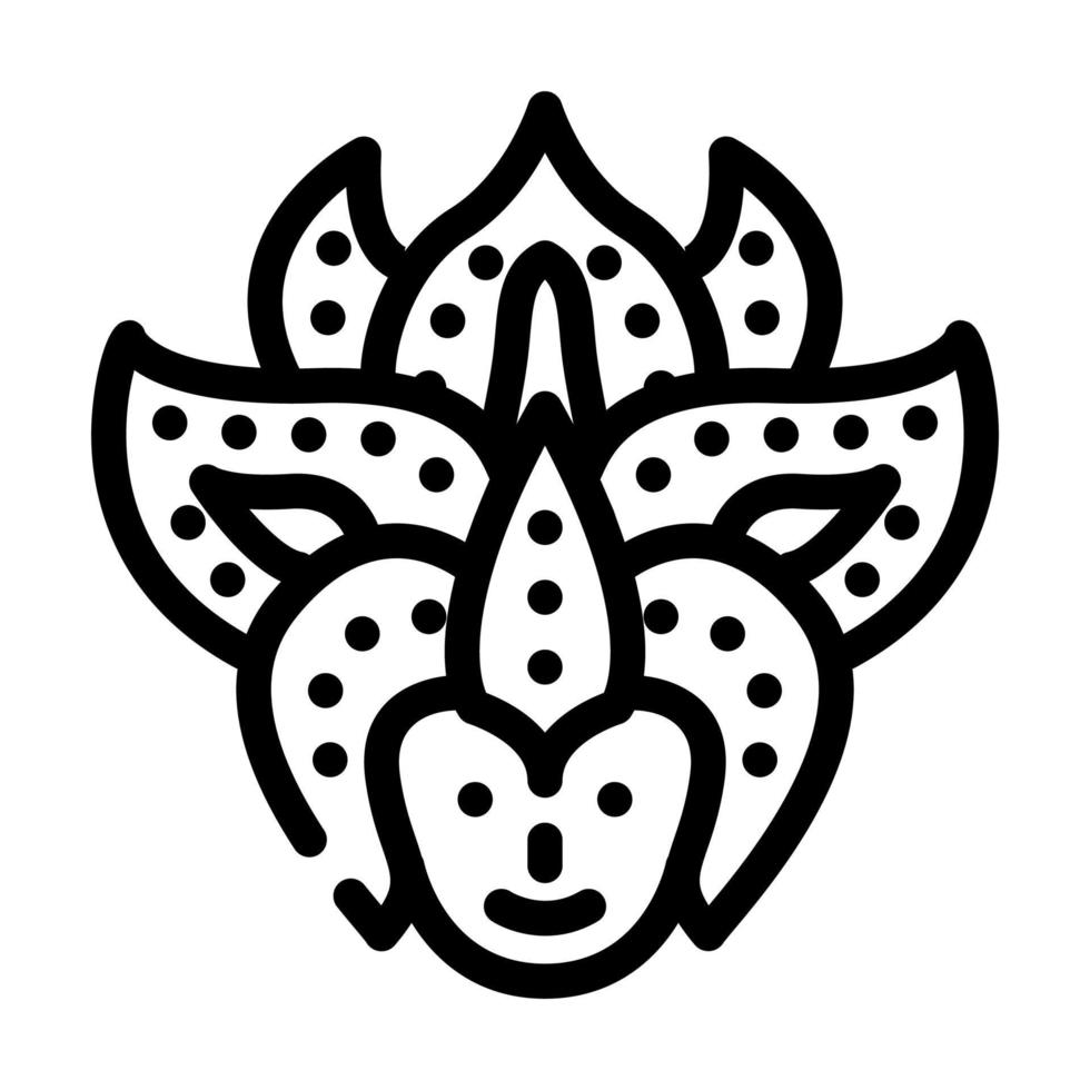 festival máscara línea icono vector ilustración negro