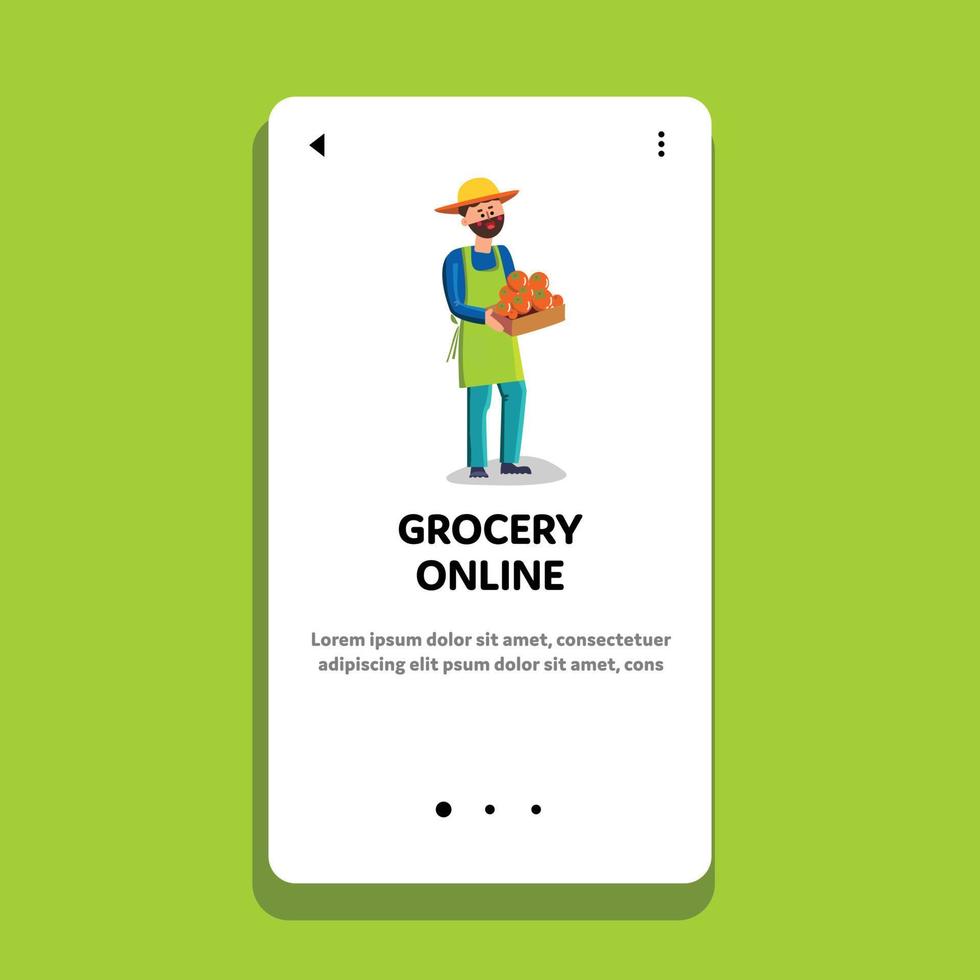 tienda de comestibles en línea y vector de entrega de alimentos