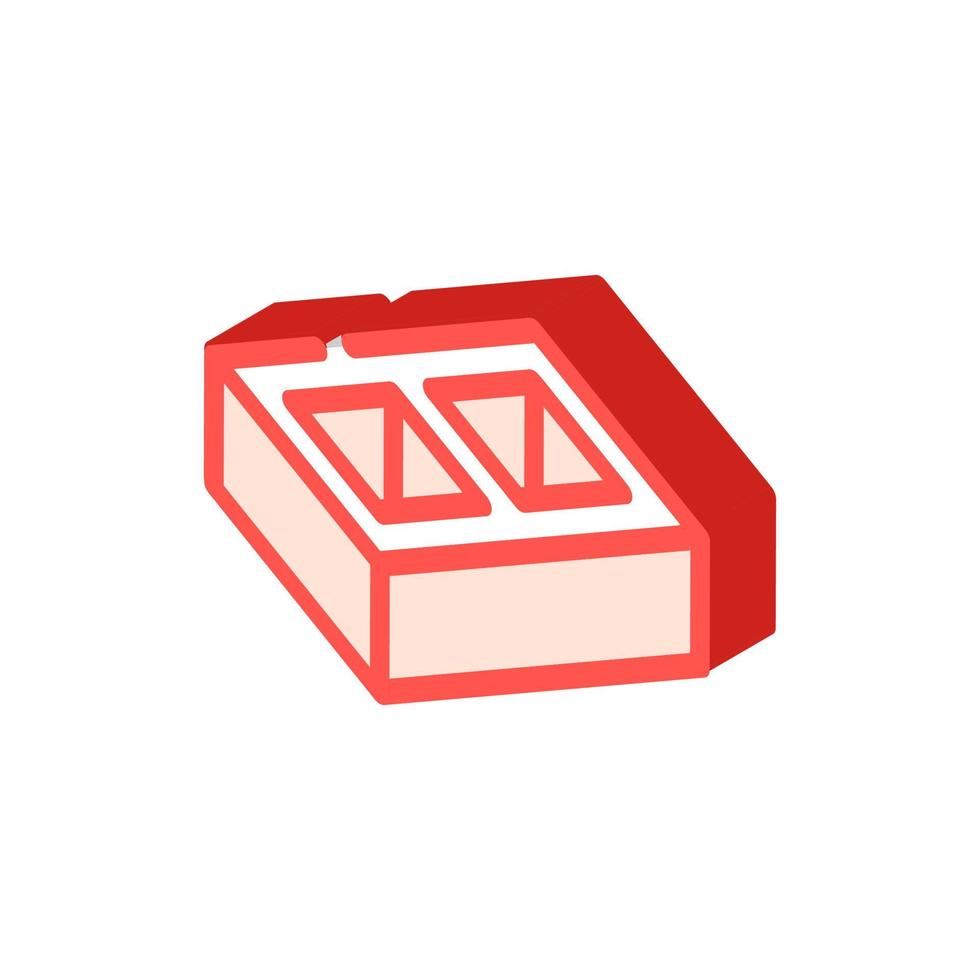 block brick isometric icon vector illustration