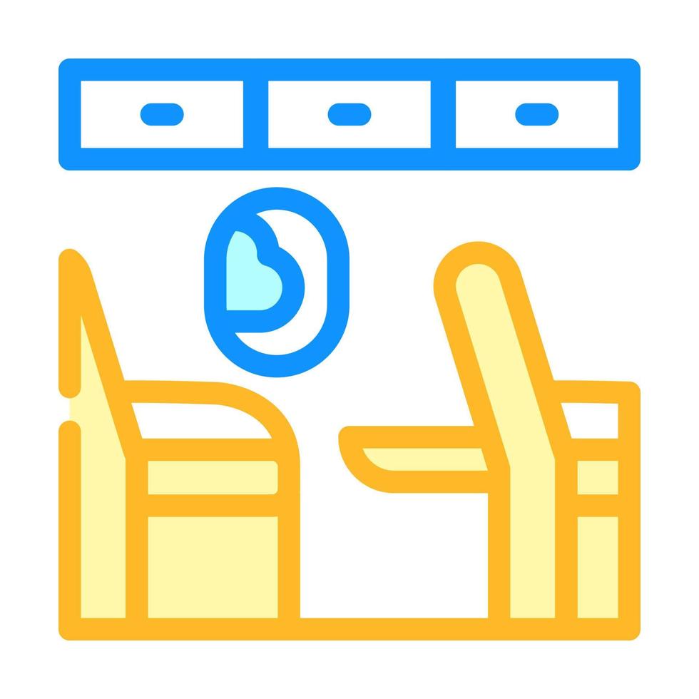 armchair with table in airplane color icon vector illustration