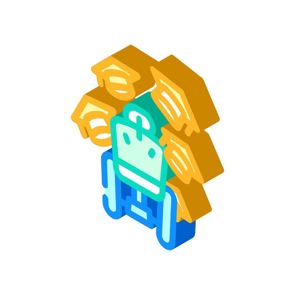 graduation inclusive life isometric icon vector illustration