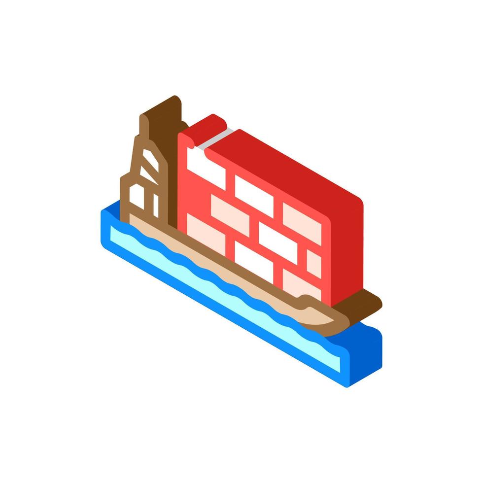 sea transportation wholesale isometric icon vector illustration