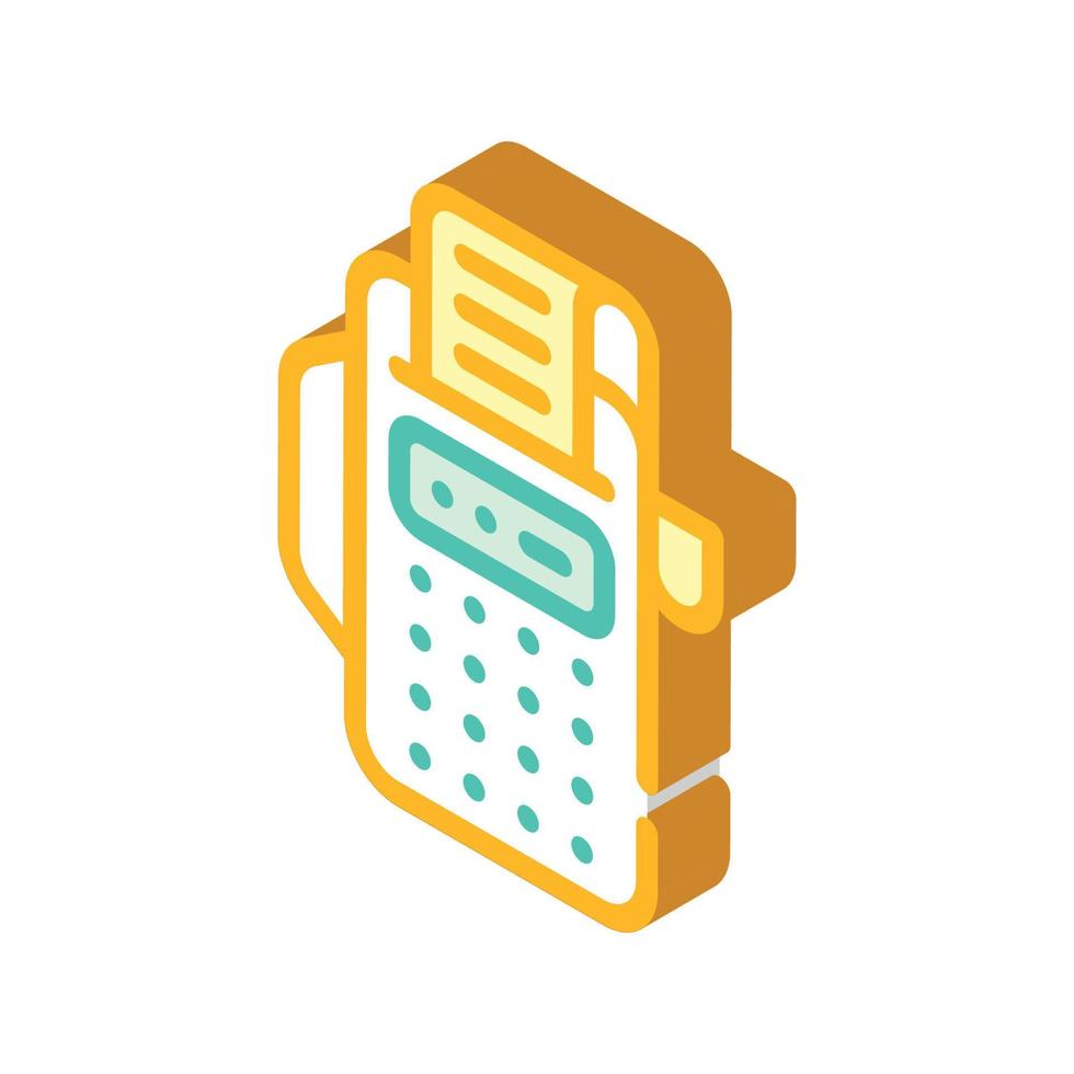 cash register with receipt isometric icon vector illustration