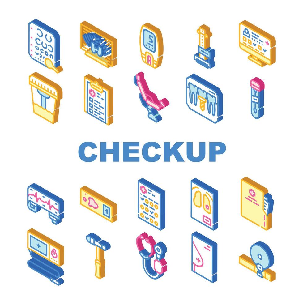Medical Checkup Health Collection Icons Set Vector