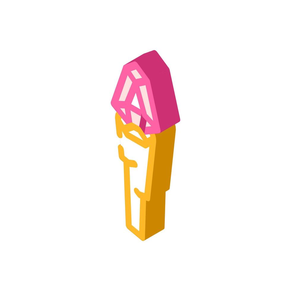 torch with magic stone isometric icon vector illustration